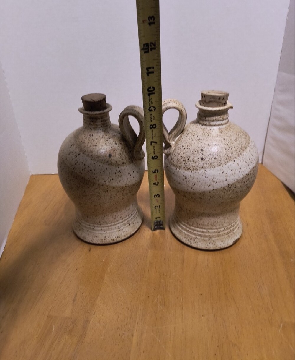 Handmade Speckled Stoneware/Ceramic Jugs with Handles - Neutral Cream Vintage B7 - Picture 2 of 2